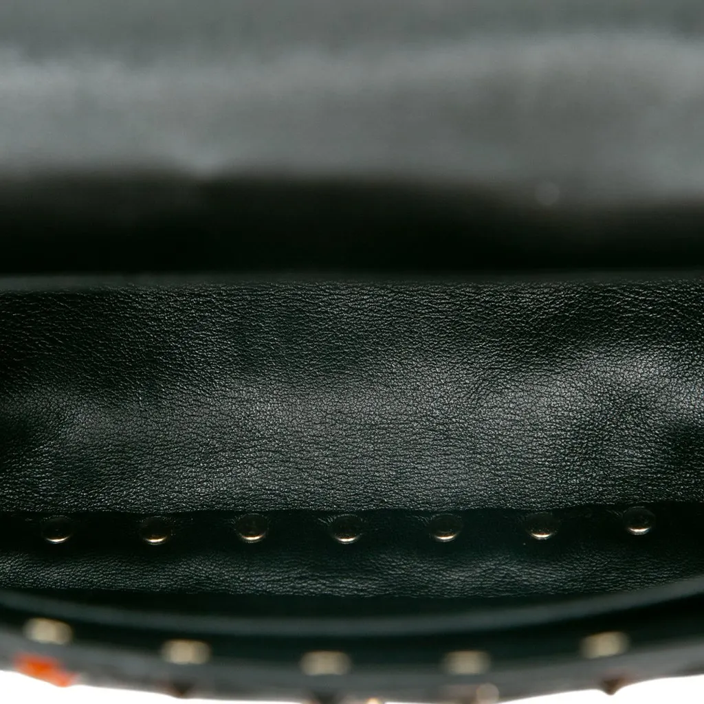 Valentino Medium Lambskin VLTN Rockstud Spike Satchel Black Leather Very good - Model View