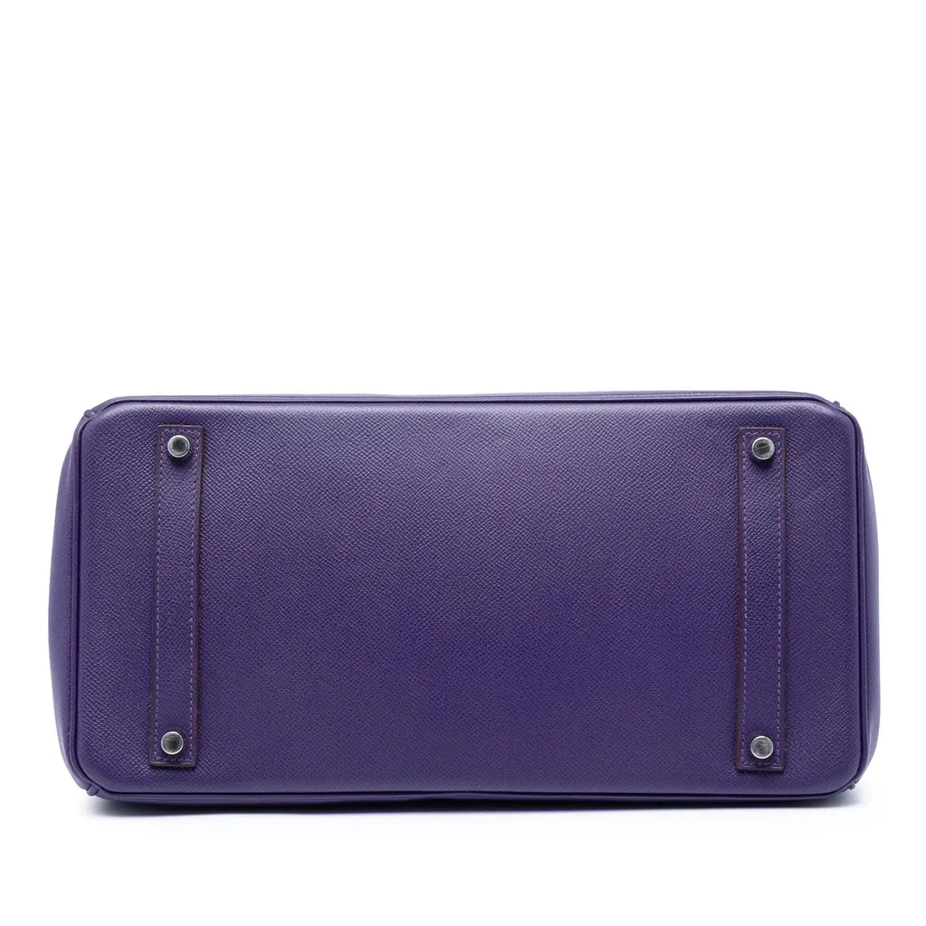 Hermès Epsom Birkin Retourne 35 Purple Leather Good - Inside View