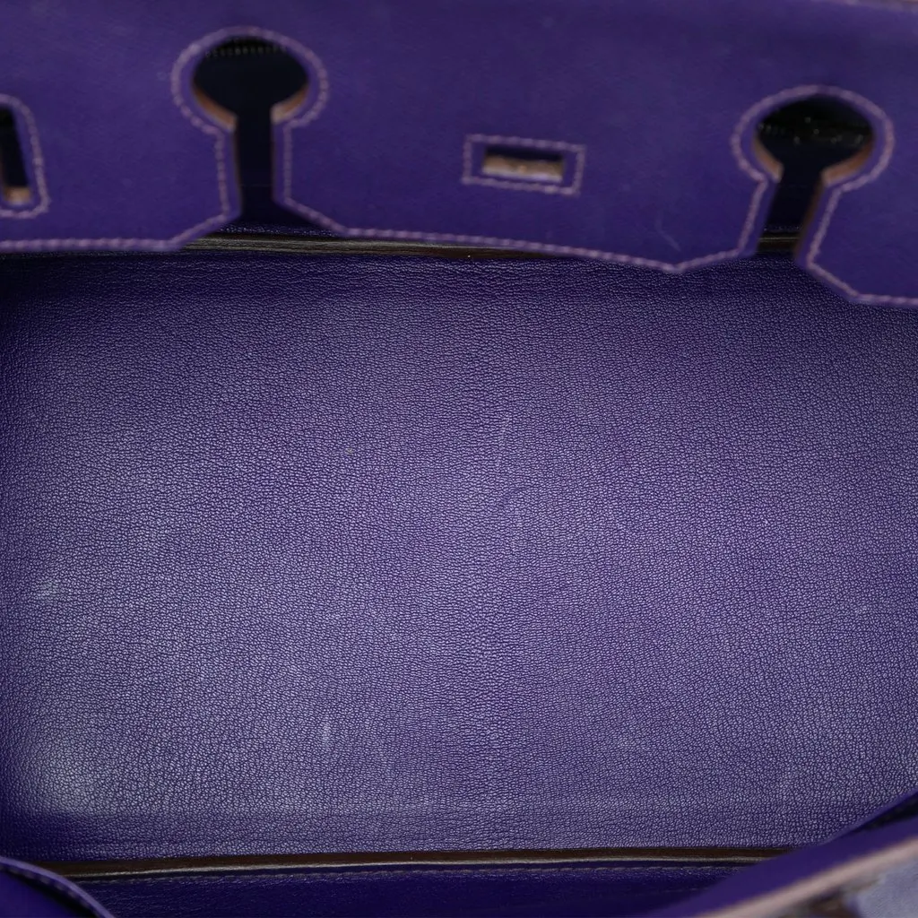Hermès Epsom Birkin Retourne 35 Purple Leather Good - Model View