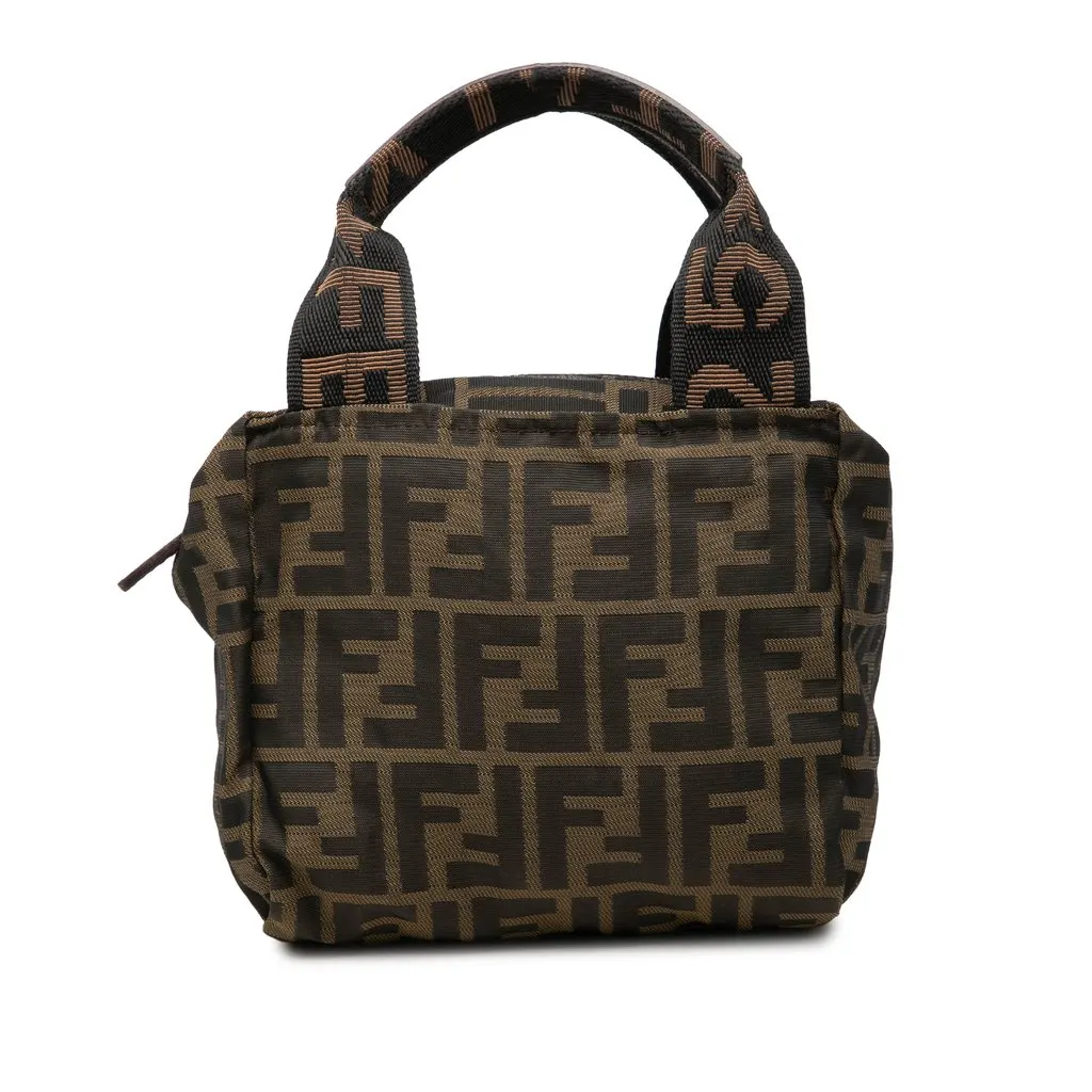 Fendi Mini Zucca Canvas Handbag Brown Very good - Front View