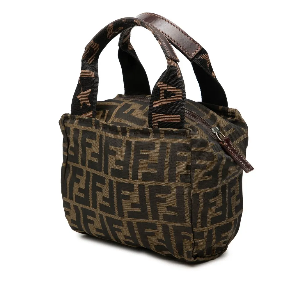 Fendi Mini Zucca Canvas Handbag Brown Very good - Back View