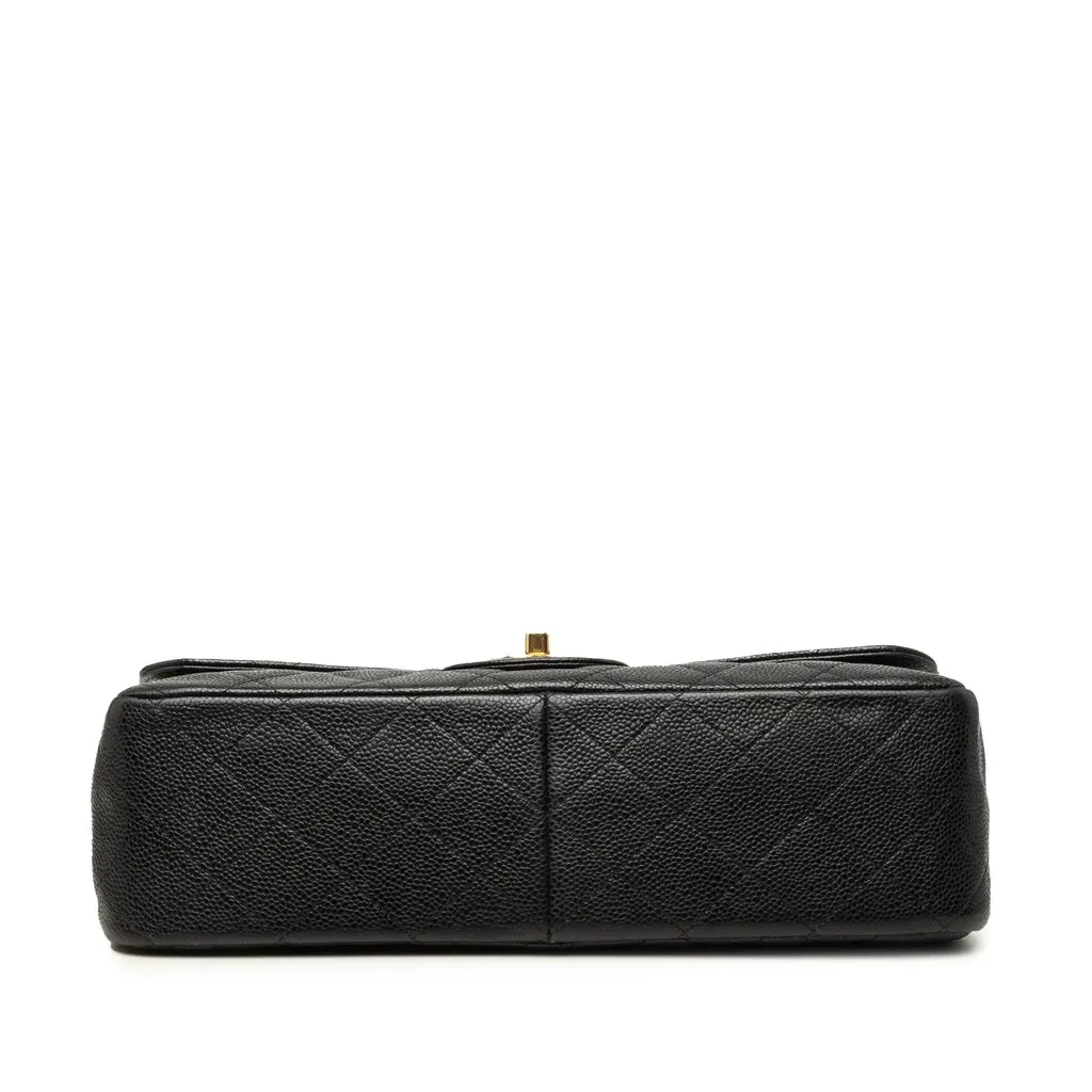 Chanel Jumbo Classic Caviar Double Flap Black Leather Very good - Inside View
