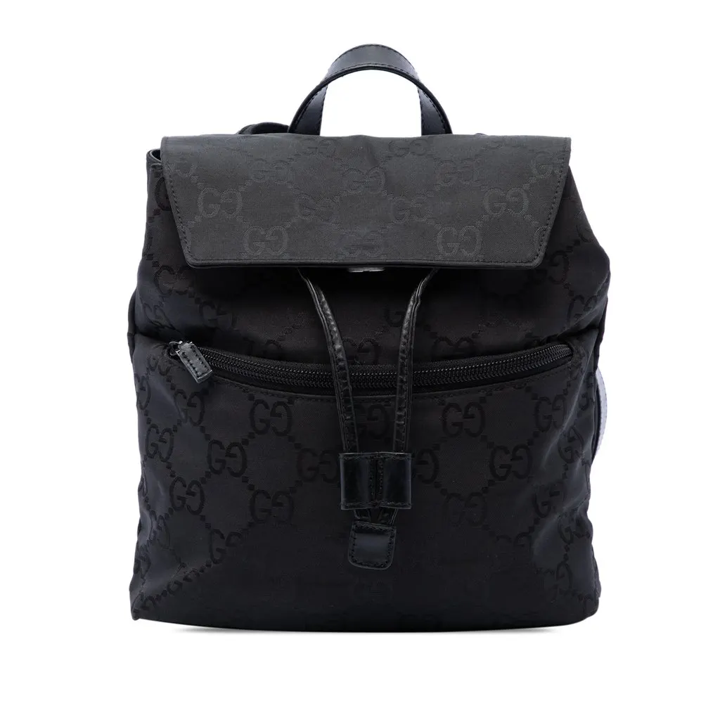 Gucci GG Nylon Backpack Black Polyamide Very good - Front View