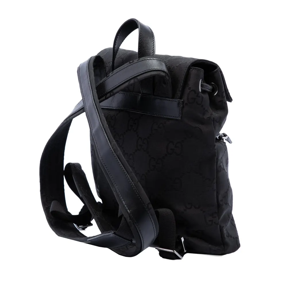 Gucci GG Nylon Backpack Black Polyamide Very good - Back View