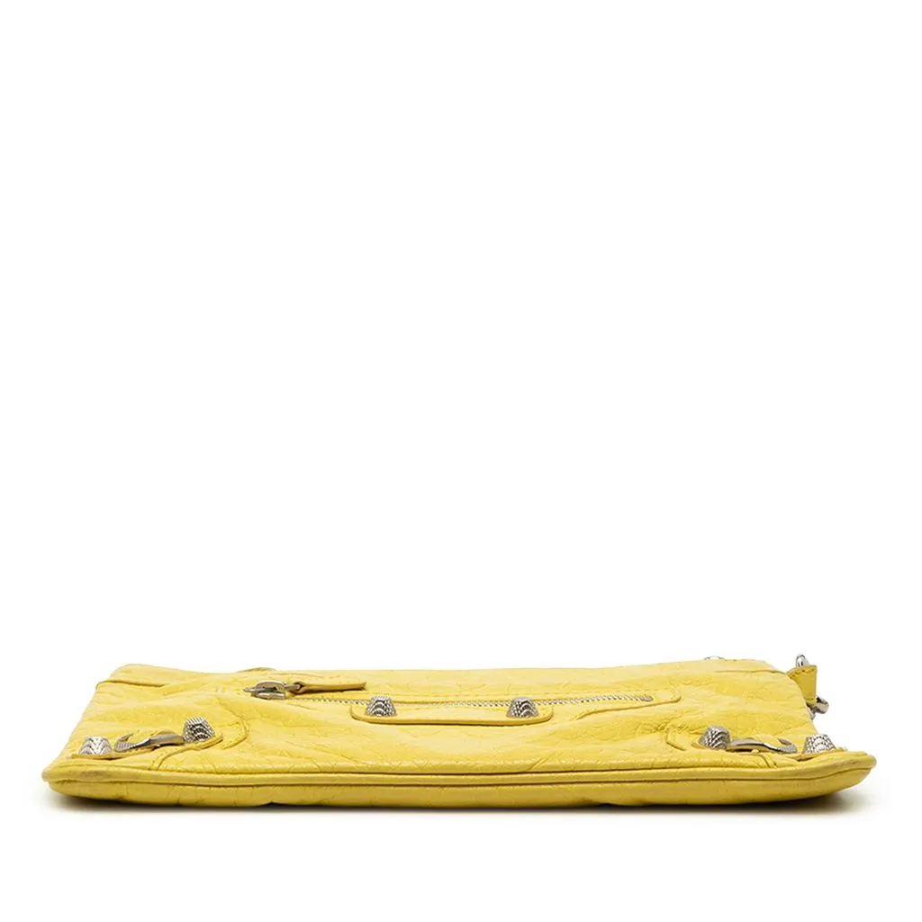 Balenciaga Lambskin Motocross Giant 12 Clutch Yellow Leather Very good - Inside View