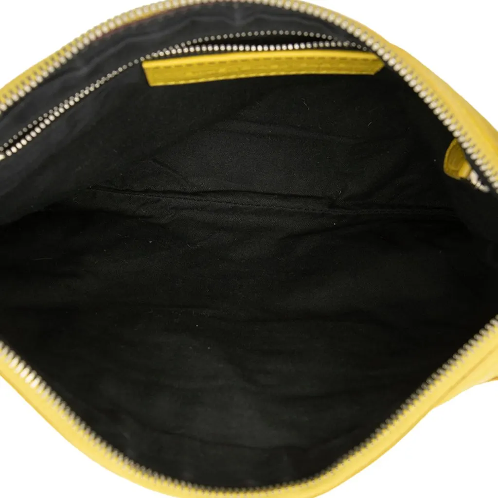 Balenciaga Lambskin Motocross Giant 12 Clutch Yellow Leather Very good - Model View