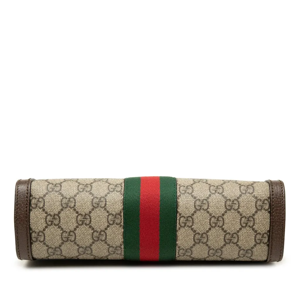 Gucci Small GG Supreme Web Ophidia Chain Crossbody Beige Canvas Very good - Inside View