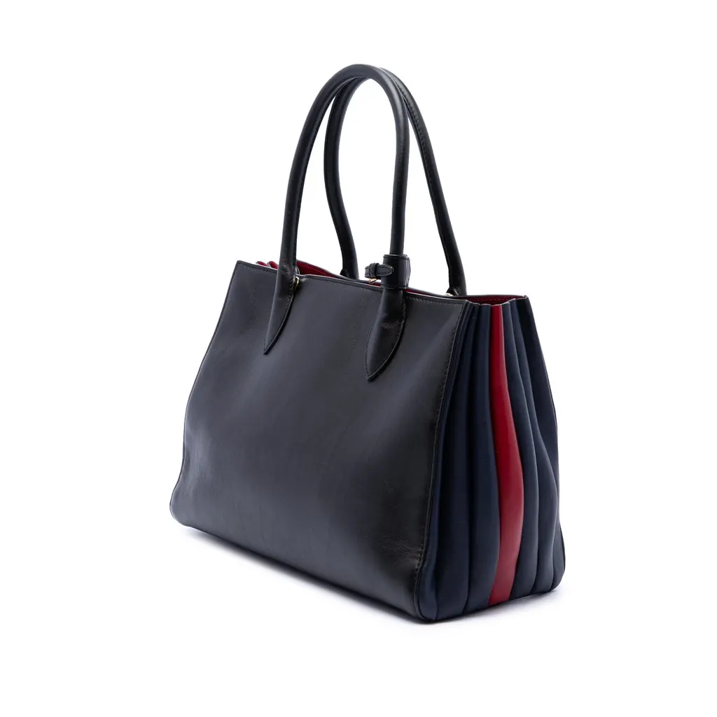 Prada City Calf Bibliotheque Satchel Black Leather Very good - Back View