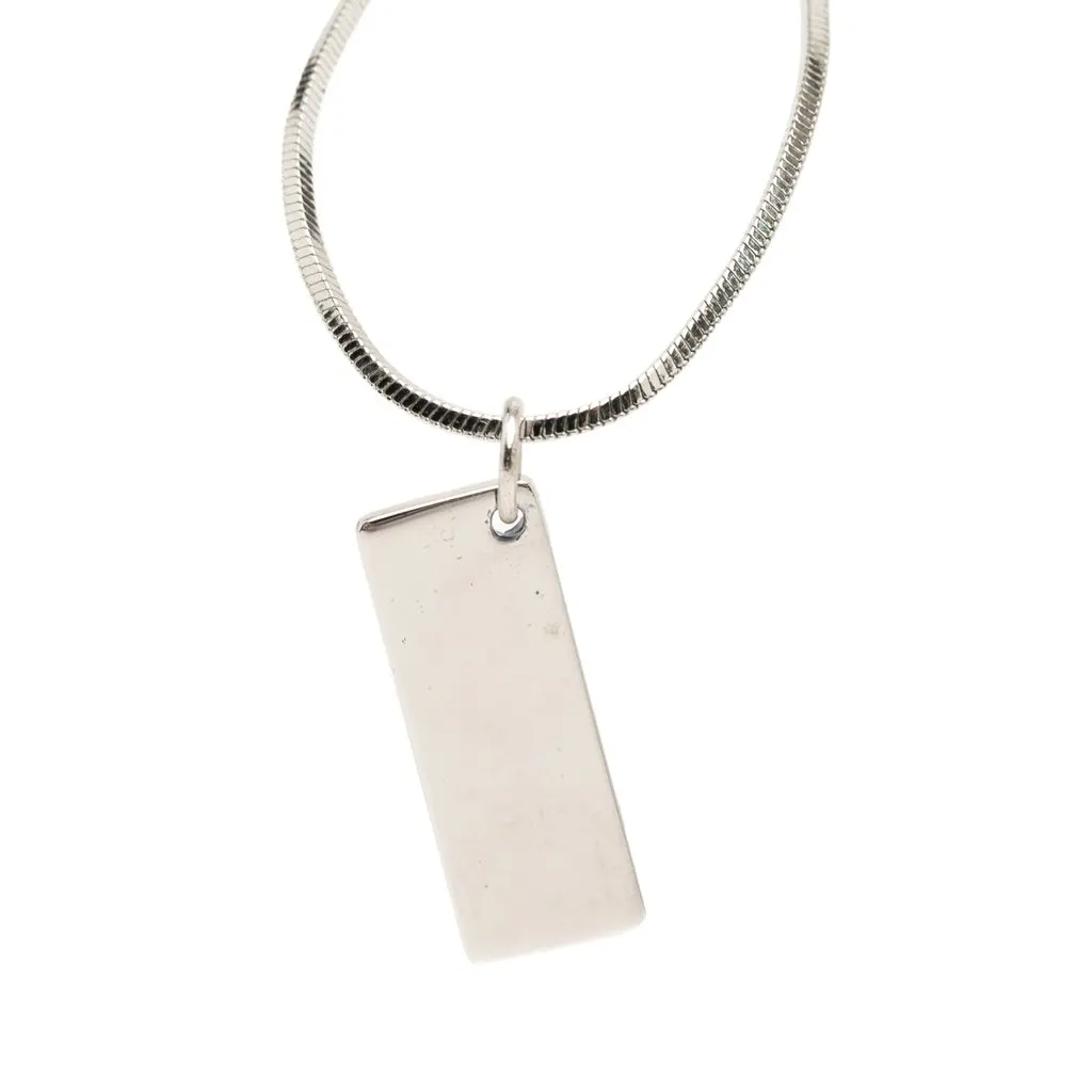 Dior Brass Enamel Oblique Trotter Pendant Necklace Silver Metal Very good - Inside View