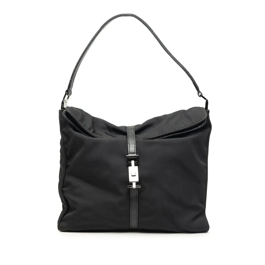 Gucci Nylon Jackie Shoulder Bag Black Very good - Front View