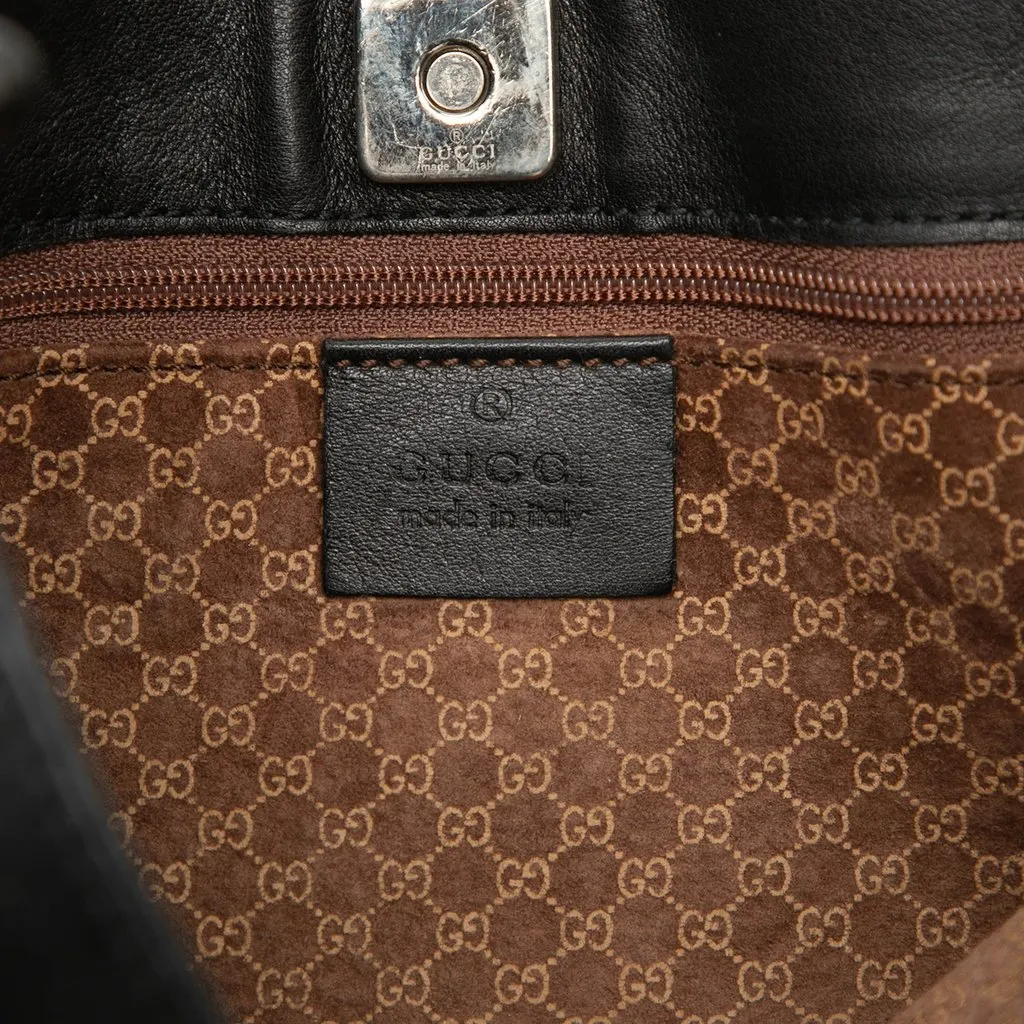Gucci Calfskin Web Shoulder Bag Black Leather Good - Box View