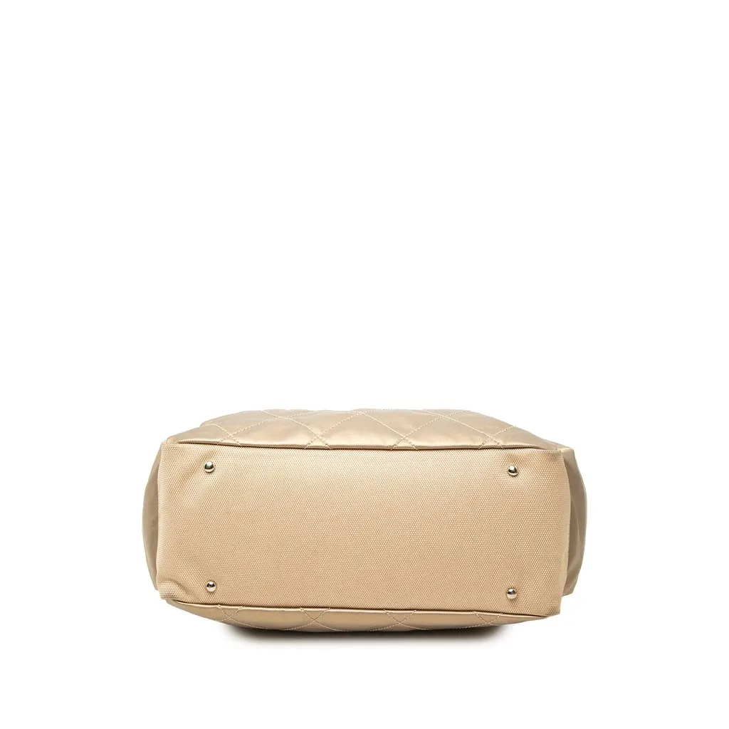 Chanel Large Quilted Coated Canvas Paris Biarritz Tote Gold Canvas Very good - Inside View