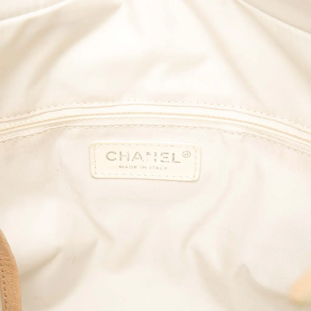 Chanel Large Quilted Coated Canvas Paris Biarritz Tote Gold Canvas Very good - Box View