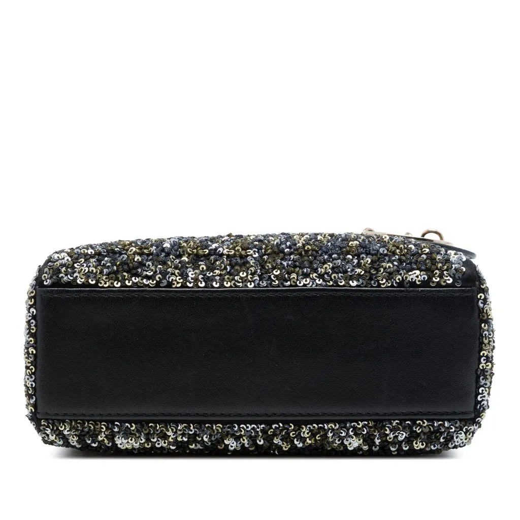 Dior Mini Satin Sequin Embellished Lady Dior Black Satin Very good - Inside View