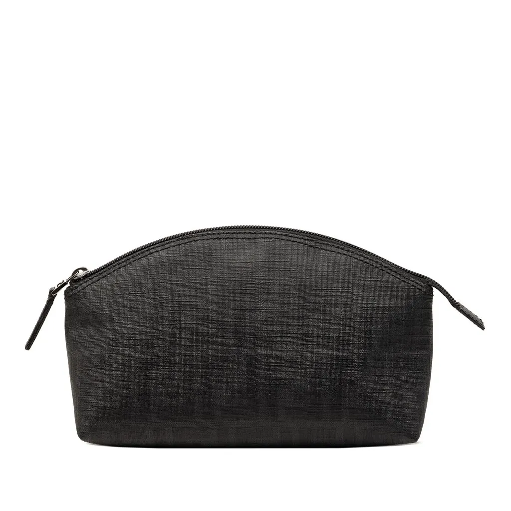 Fendi Zucca Coated Canvas Cosmetic Pouch Black Good - Front View