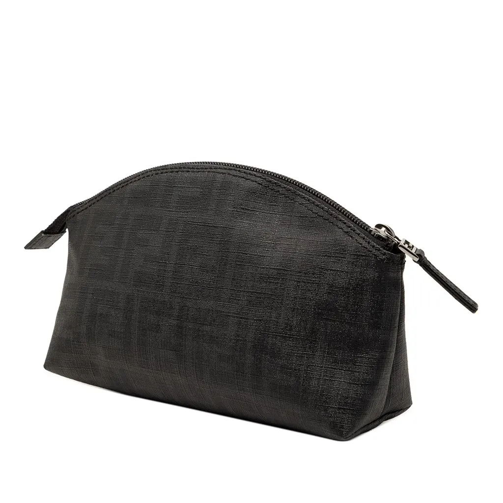 Fendi Zucca Coated Canvas Cosmetic Pouch Black Good - Back View
