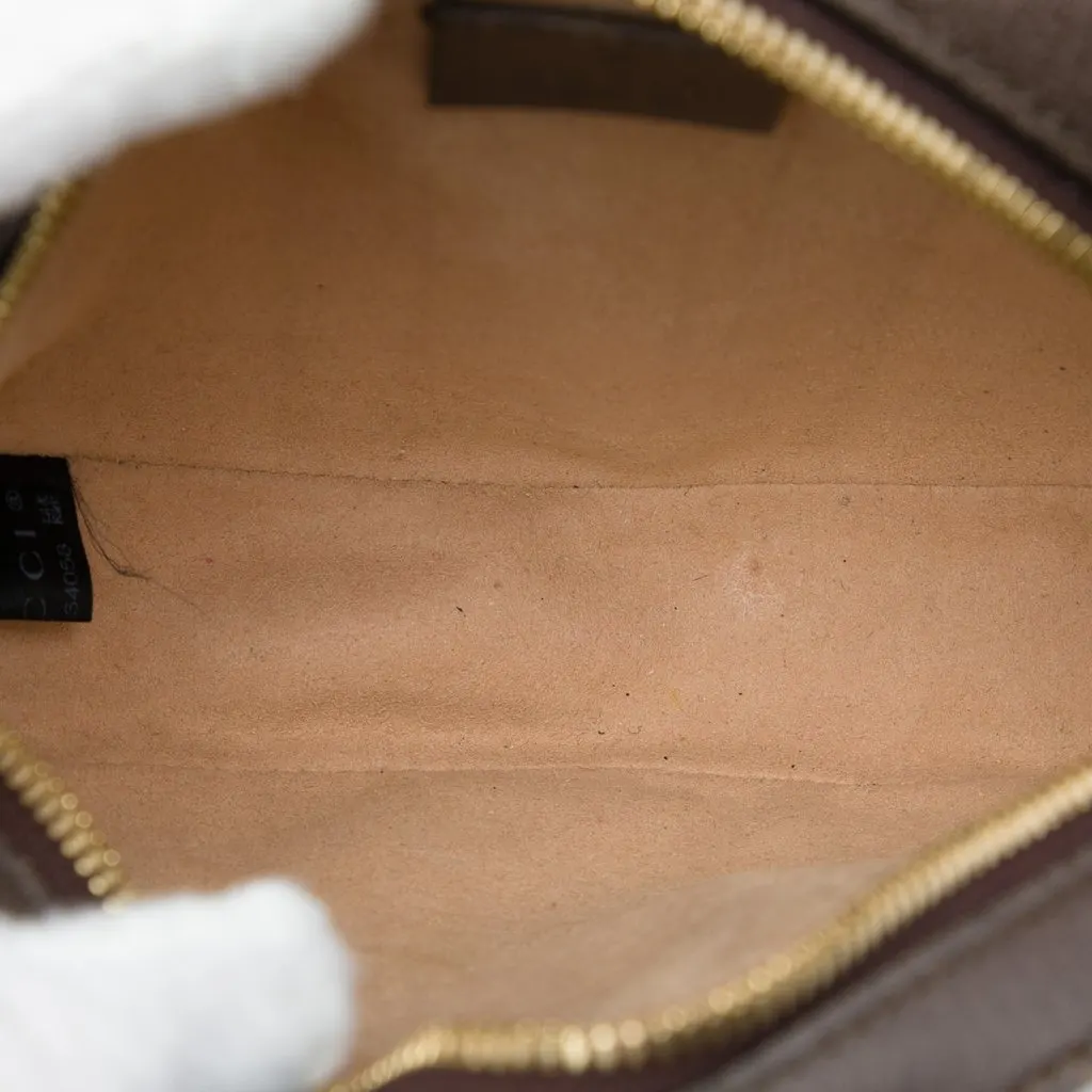 Gucci Mini GG Supreme Web Ophidia Round Crossbody Beige Canvas Very good - Model View