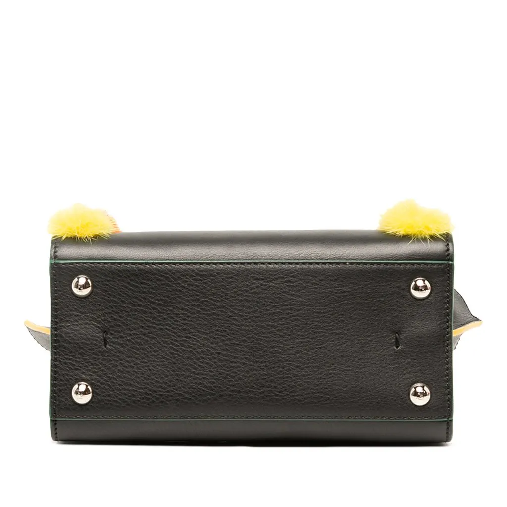 Fendi Mini Leather Pom Pom 3Jours Satchel Black Leather Very good - Inside View