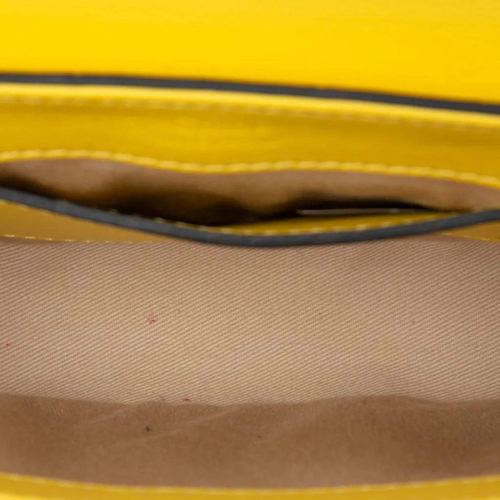 Chloé Mini Croc Embossed Calfskin C Satchel Yellow Leather Very good - Model View