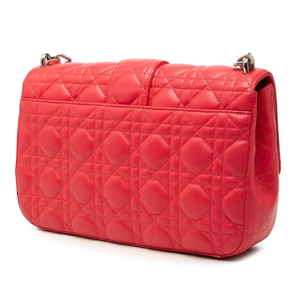 Dior Medium Lambskin Cannage Miss Dior Flap Orange Leather Very good - Back View