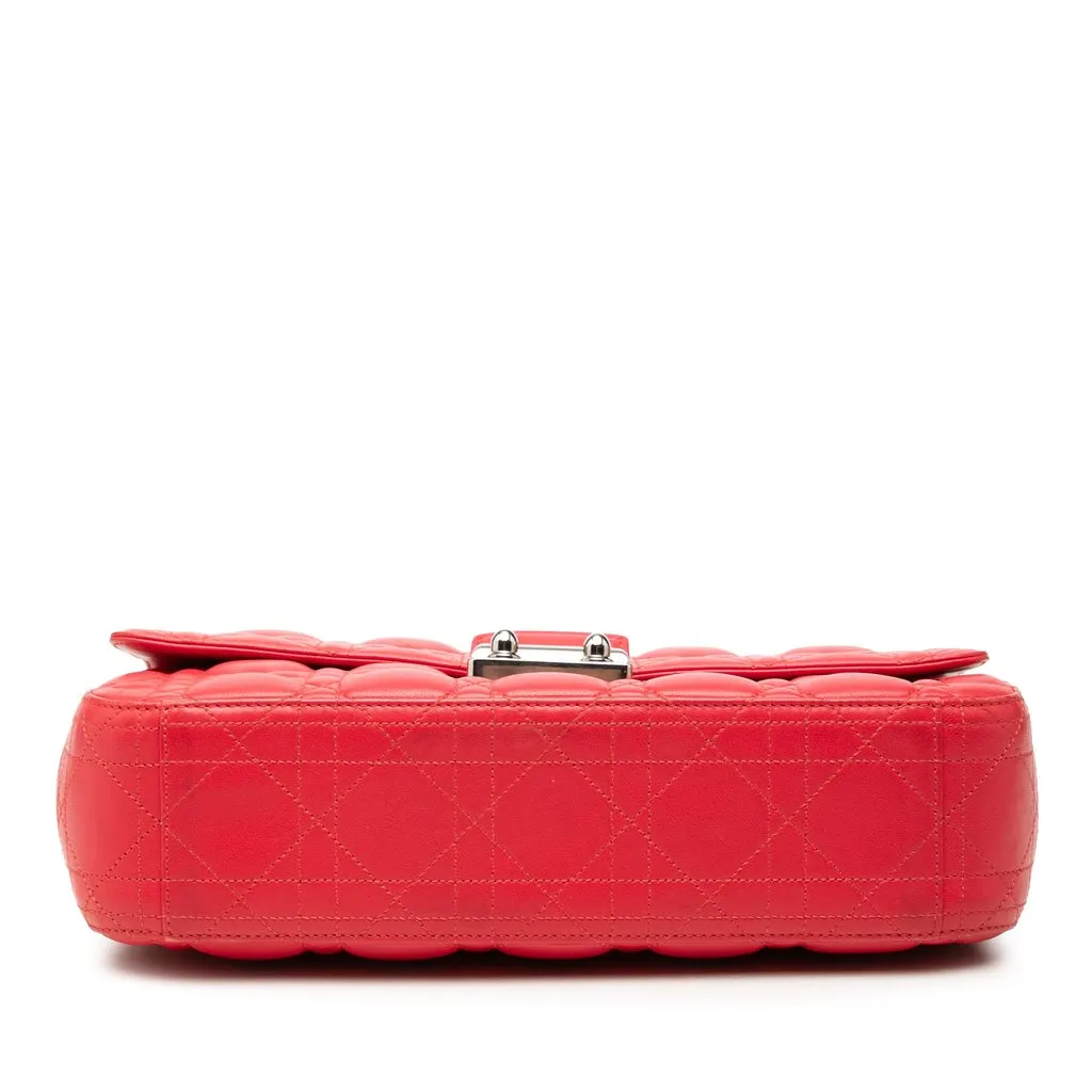 Dior Medium Lambskin Cannage Miss Dior Flap Orange Leather Very good - Inside View