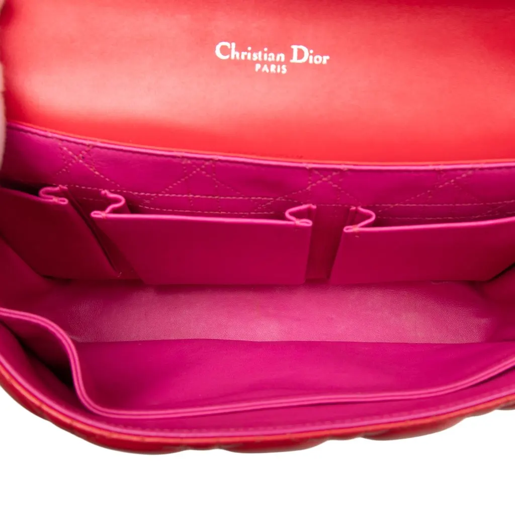 Dior Medium Lambskin Cannage Miss Dior Flap Orange Leather Very good - Model View