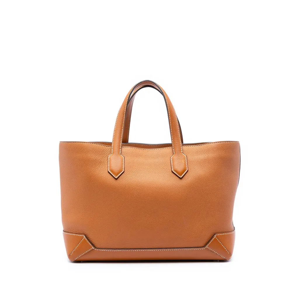 Hermès Evercolor Epsom Maxibox Cabas 30 Brown Leather Very good - Front View