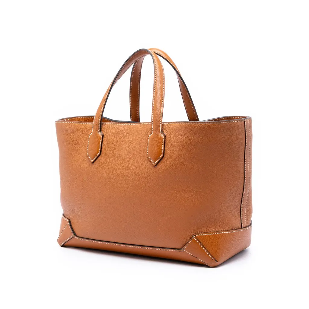 Hermès Evercolor Epsom Maxibox Cabas 30 Brown Leather Very good - Back View