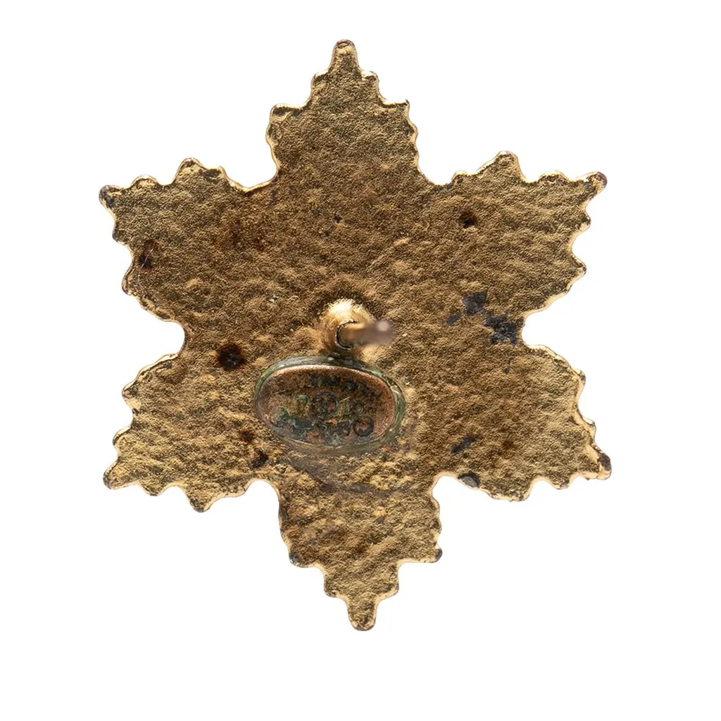 Chanel CC Gold Plated Enamel Snowflake Push Back Earrings Gold Metal Very good - Inside View