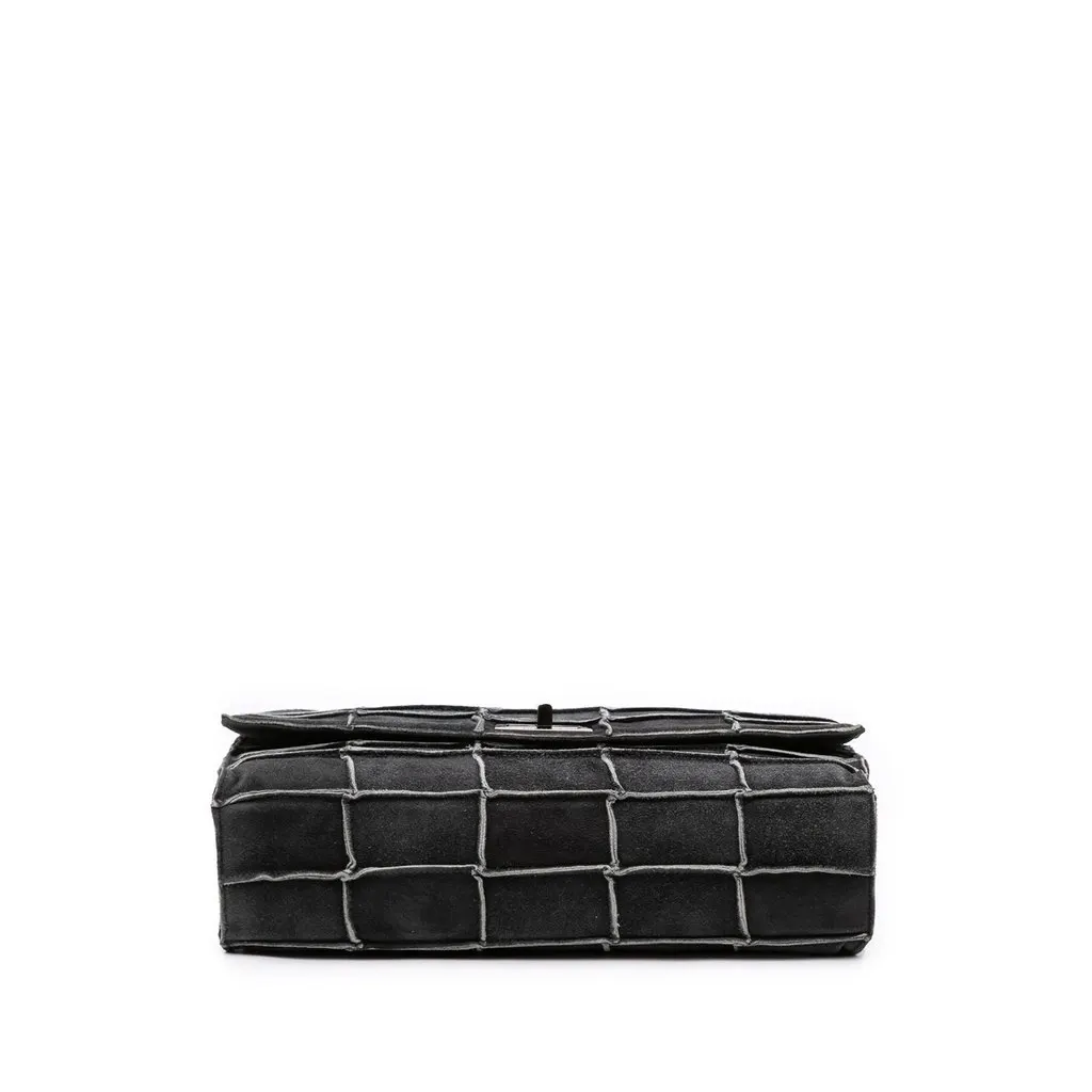 Chanel Identification Suede Patchwork Reissue 2.55 Flap Grey Suede Good - Inside View