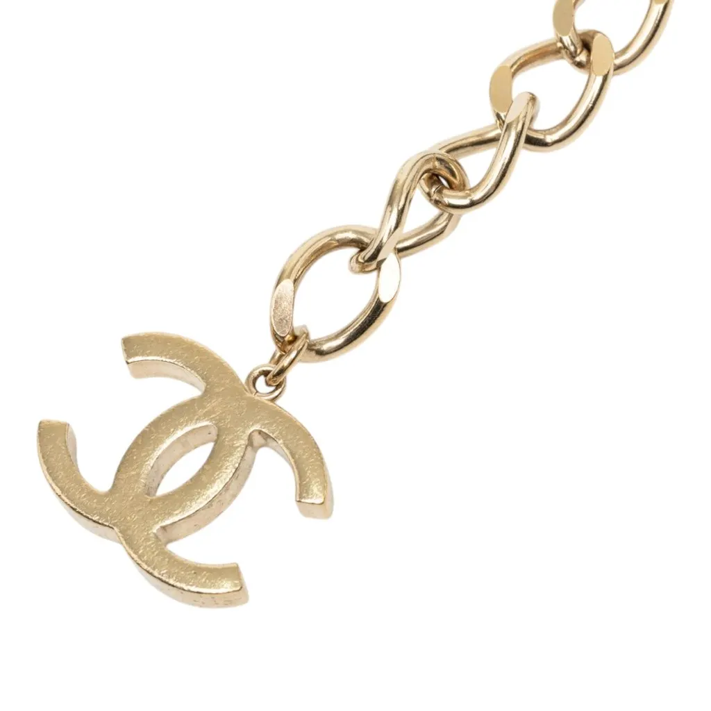 Chanel CC Two Tone Brass Logo Plate Chain Belt Gold Metal Very good - Back View