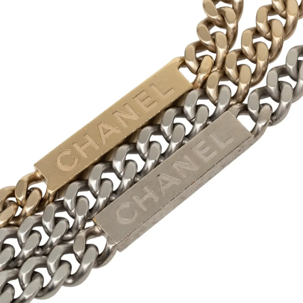 Chanel CC Two Tone Brass Logo Plate Chain Belt Gold Metal Very good - Inside View