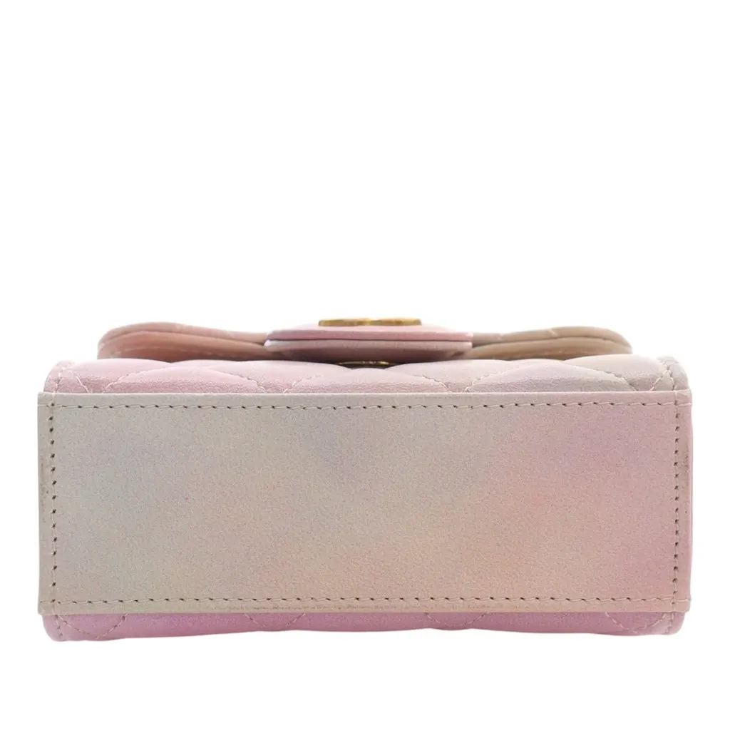 Chanel CC Ombre Lambskin Top Handle Flap Coin Purse with Chain Pink Leather Very good - Box View