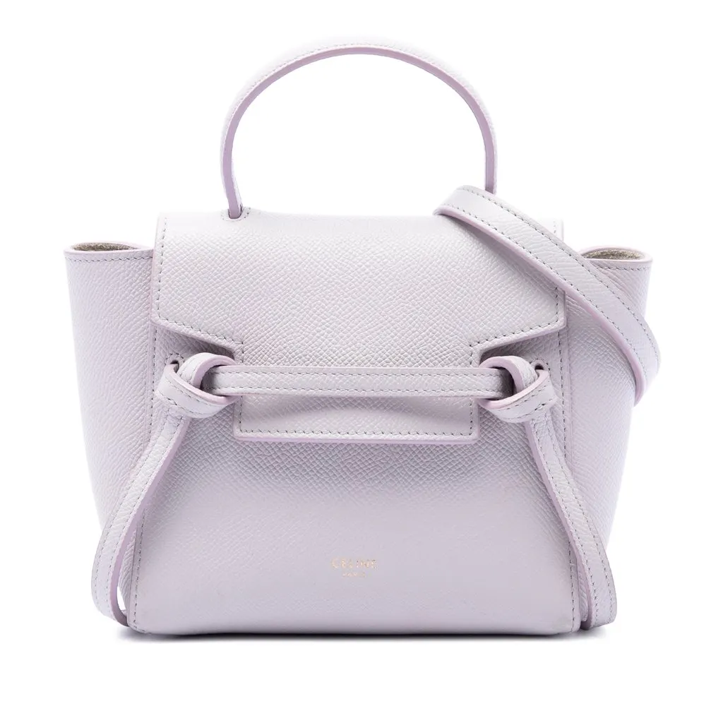 Celine Pico Grained Calfskin Belt Bag Pink Leather Very good - Front View