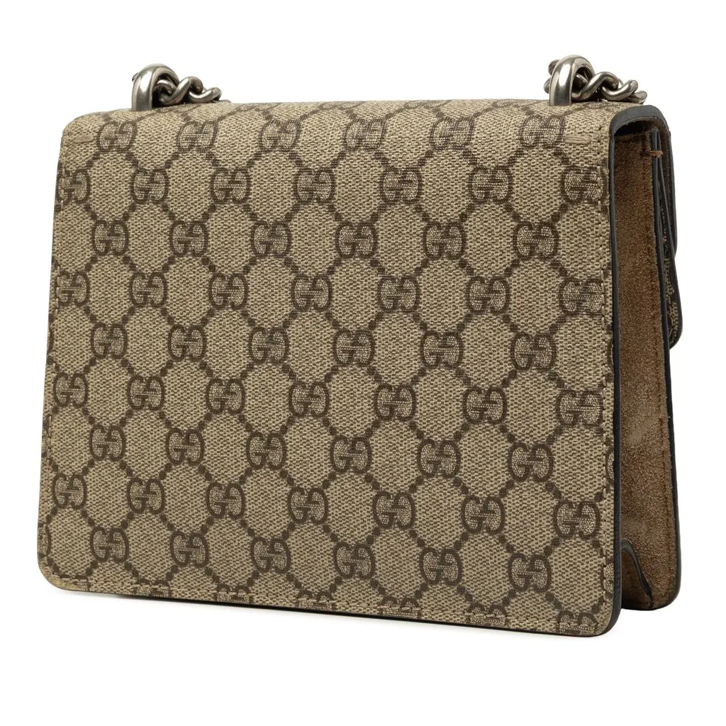 Gucci Small GG Supreme Dionysus Crossbody Beige Canvas Good - Back View