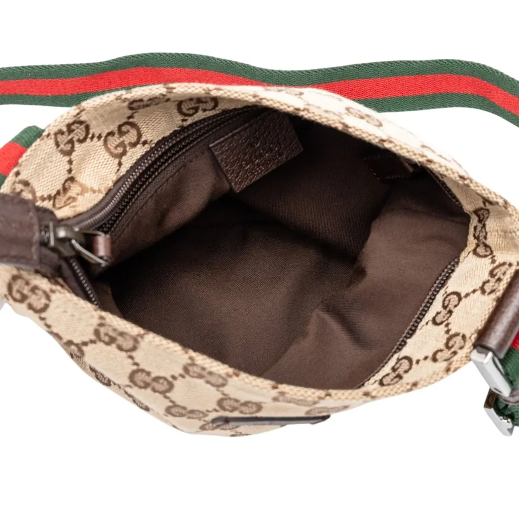 Gucci GG Canvas Web Crossbody Beige Canvas Good - Model View