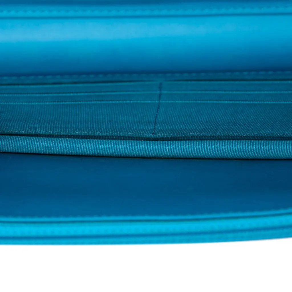 Chanel CC Quilted Patent Wallet on Chain Blue Leather Very good - Model View