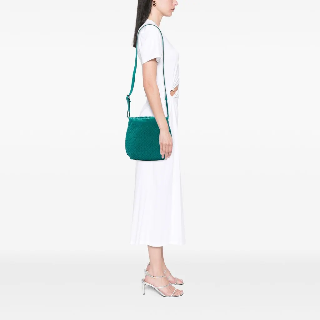 Bottega Veneta Nappa Intrecciato Drawstring Crossbody Green Leather Very good - Box View