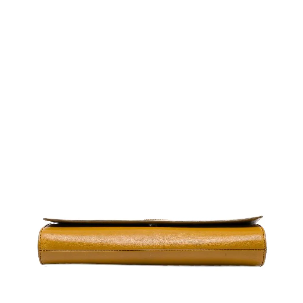 Saint Laurent Large Textured Calfskin Monogram Belle De Jour Clutch Yellow Leather Very good - Inside View