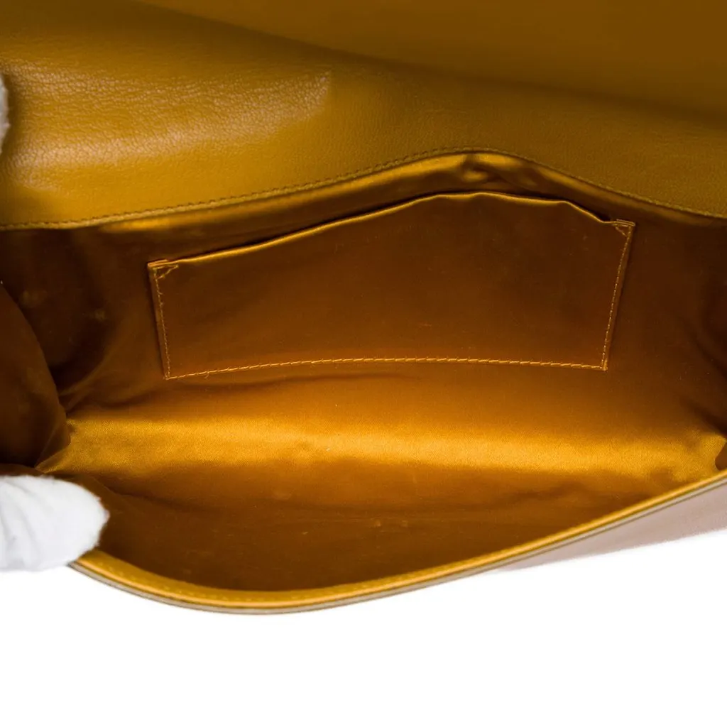Saint Laurent Large Textured Calfskin Monogram Belle De Jour Clutch Yellow Leather Very good - Model View