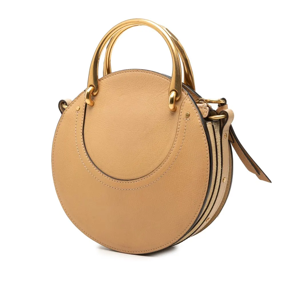 Chloé Small Calfskin and Suede Pixie Satchel Beige Mini Leat