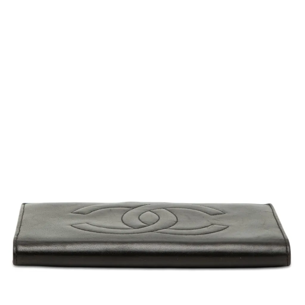 Chanel CC Lambskin Bifold Long Wallet Black Leather Very good - Inside View