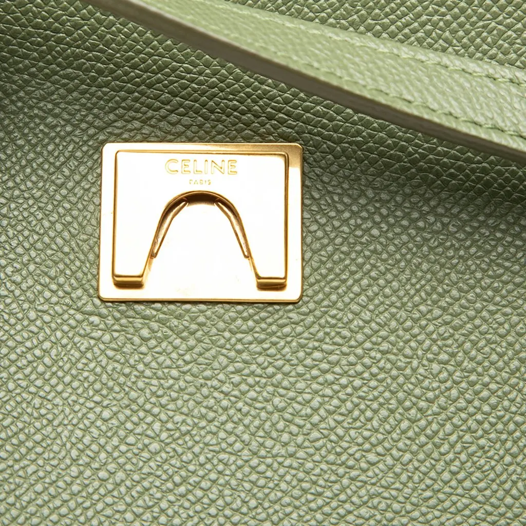 Celine Micro Grained Calfskin Belt Bag Green Leather Very good - Box View