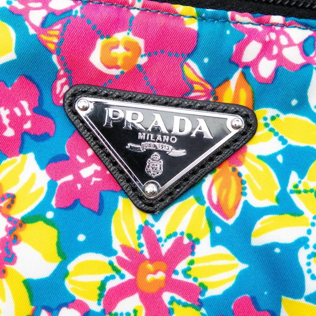 Prada Tessuto Stampato Satchel Blue Polyamide Very good - Box View