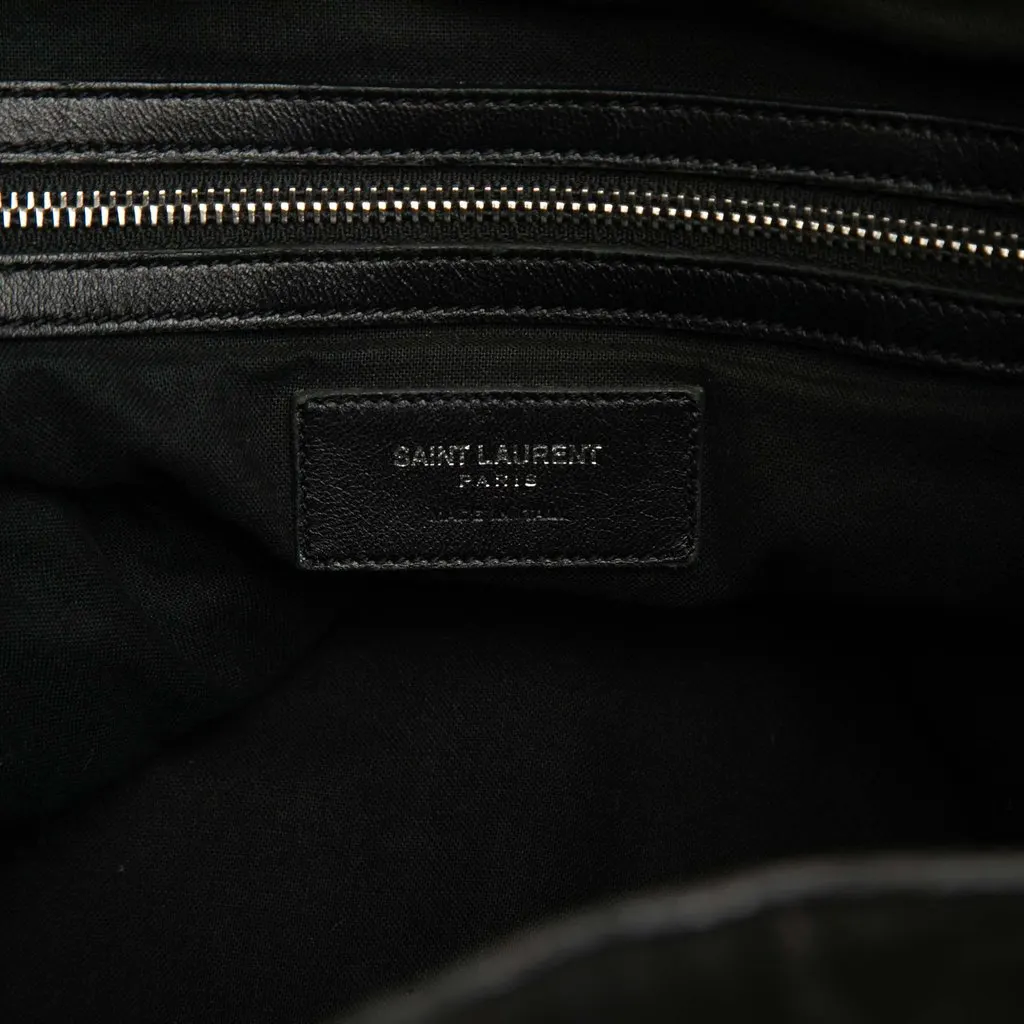 Saint Laurent Calfskin Fringe Festival Backpack Black Leather Good - Box View