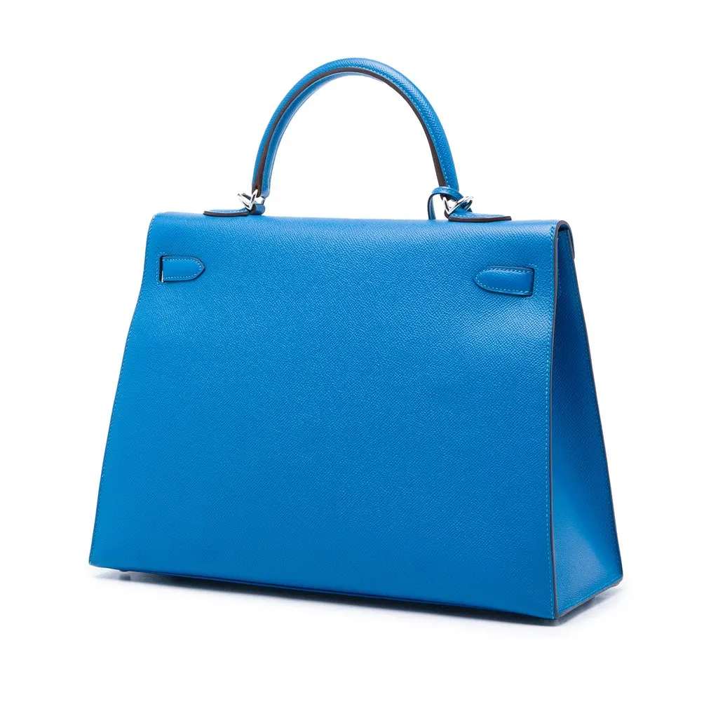 Hermès Epsom Kelly II Sellier 35 Blue Leather Very good - Back View