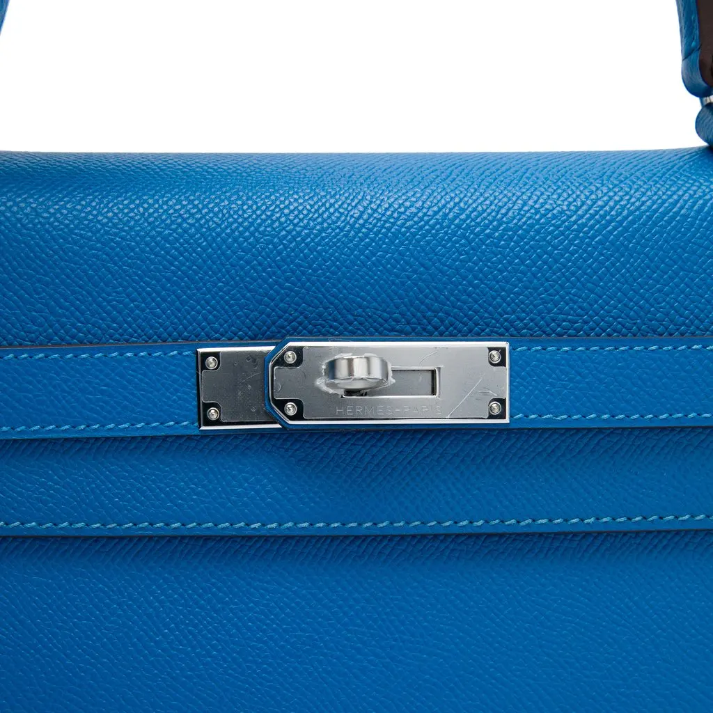 Hermès Epsom Kelly II Sellier 35 Blue Leather Very good - Box View