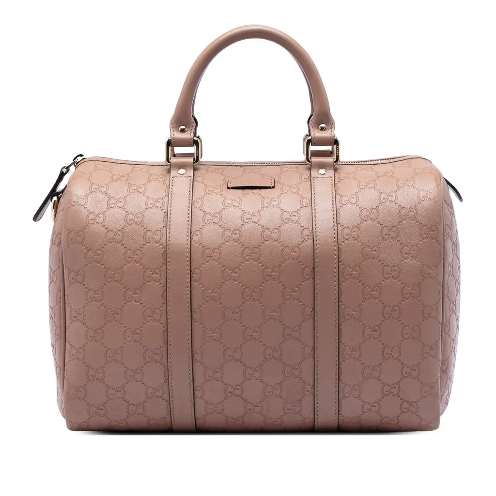 Gucci Medium Guccissima Joy Boston Bag Brown Leather Very good - Front View