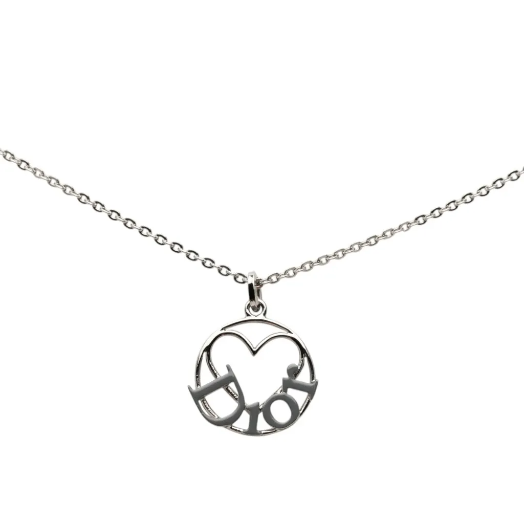 Dior Brass Heart Logo تعليقة قلادة