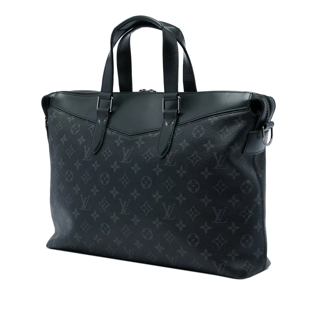 Louis Vuitton Monogram Eclipse Explorer Business Bag Black Canvas Good - Back View